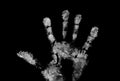 Full Hand print with cocaine powder Royalty Free Stock Photo