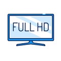 Full hd color line icon. Full High Definition. Resolution 1920 1080 pixels and a frame rate of at least 24 sec. Pictogram for web Royalty Free Stock Photo