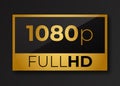 Full hd 1080p golden symbol . Royalty Free Stock Photo