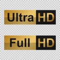 Full HD and Ultra HD labels