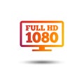 Full hd widescreen tv. 1080p symbol.