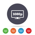 Full hd widescreen tv. 1080p symbol.