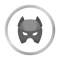 Full head mask icon in monochrome style isolated on white. Superhero`s mask symbol.