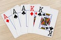 Full house aces kings - casino playing poker cards Royalty Free Stock Photo