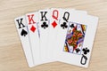Full house kings queens - casino playing poker cards Royalty Free Stock Photo