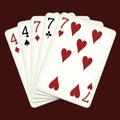 Full house - playing cards vector illustration