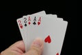 Full house poker hand. Royalty Free Stock Photo