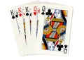 A full house poker hand of playing cards. Royalty Free Stock Photo