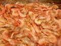 Full image of shrimp frying on a restaurant grill