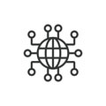 Full internet routing table, icon in line design. Full, internet, routing, table, network, protocol, routes on white