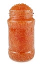 Full jar of red caviar isolated Royalty Free Stock Photo