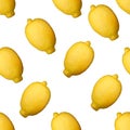 Full lemons seamless pattern on white backgraund Royalty Free Stock Photo
