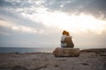 Pleasant couple of female is resting outdoors Royalty Free Stock Photo