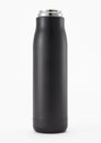 Full length black color aluminium waterbottle. Royalty Free Stock Photo