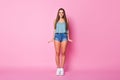 Full length body size view of her she nice attractive lovely charming pretty winsome fascinating gorgeous cheerful Royalty Free Stock Photo