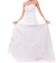 Full length bride in white wedding gown isolated Royalty Free Stock Photo