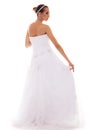 Full length bride in white wedding gown isolated Royalty Free Stock Photo