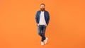 Full Length Of Cheerful Man With Red Hair And Beard Royalty Free Stock Photo