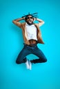 Full length of cheerful Young African man Royalty Free Stock Photo