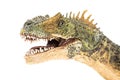 Allosaurus plastic figurine on white background Royalty Free Stock Photo