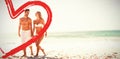 full length of couple at beach Royalty Free Stock Photo