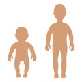 Full length front silhouette child, baby set