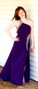 Full length girl in prom dress