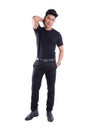 Full length of handsome man standing isolated over white background Royalty Free Stock Photo