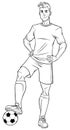 Football Player Line Art