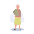 Full Length Illustration of a Happy Elderly Woman. Joyful Senior Lady