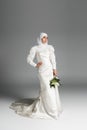full length of muslim bride in Royalty Free Stock Photo