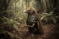 portrait of a echidna dressed as a conquistador, created with Generative AI technology