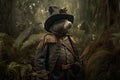 a mole dressed as a conquistador, concept of Camouflaged conqueror, created with Generative AI technology