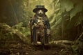 a mole dressed as a conquistador, concept of Camouflaged conqueror, created with Generative AI technology