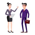 Full length picture of a young business man and woman Royalty Free Stock Photo