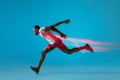 Full length portrait of active young muscular running man, Royalty Free Stock Photo