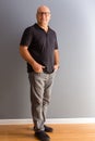Full length portrait of adult bold man Royalty Free Stock Photo