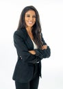 Full length portrait of Attractive latin corporate latin woman looking confident happy and successful in Entrepreneur Creative
