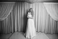 Full length portrait of beauty bride in white dress. Classic sty Royalty Free Stock Photo