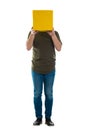 Man hide face behind box Royalty Free Stock Photo