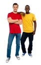 Full length portrait of casual young dudes Royalty Free Stock Photo