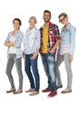 Full length portrait of casually dressed young people Royalty Free Stock Photo
