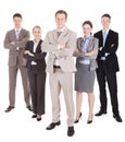 Full length portrait of confident business team standing arms crossed against white background Royalty Free Stock Photo