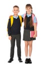 Full length portrait of cute children in school uniform Royalty Free Stock Photo