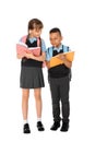 Full length portrait of cute children in school uniform Royalty Free Stock Photo