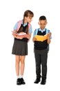 Full length portrait of cute children in school uniform Royalty Free Stock Photo