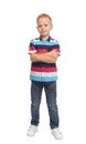 Full length portrait of cute little boy on background Royalty Free Stock Photo