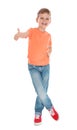 Full length portrait of cute little boy in casual outfit Royalty Free Stock Photo