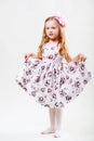 Full length portrait of a cute little dancing girl Royalty Free Stock Photo