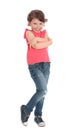 Full length portrait of cute little girl in casual outfit Royalty Free Stock Photo